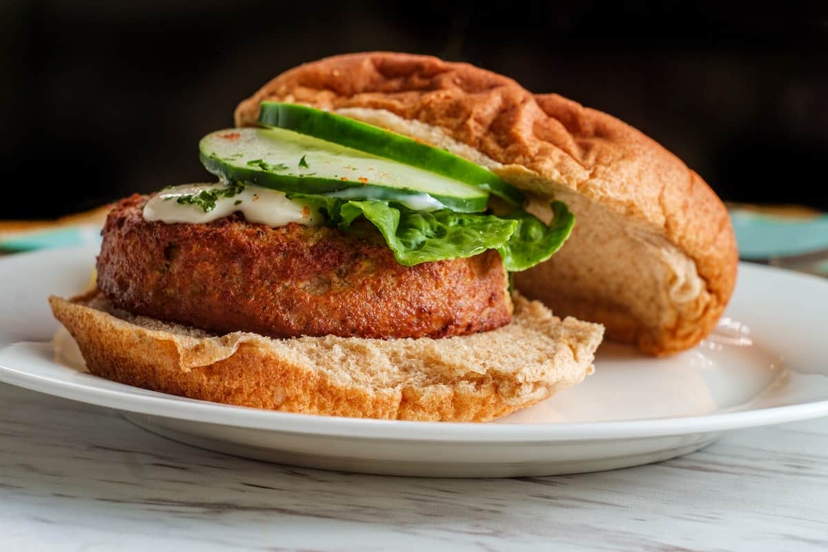 Hamburguesa con salmón